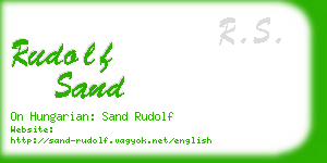 rudolf sand business card
